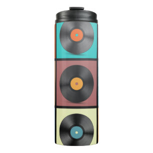 Termo Registros de vinilo: retro conjunto LP.