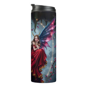 Termo Reina Hada de Fantasía Oscura con Alas de Mariposa