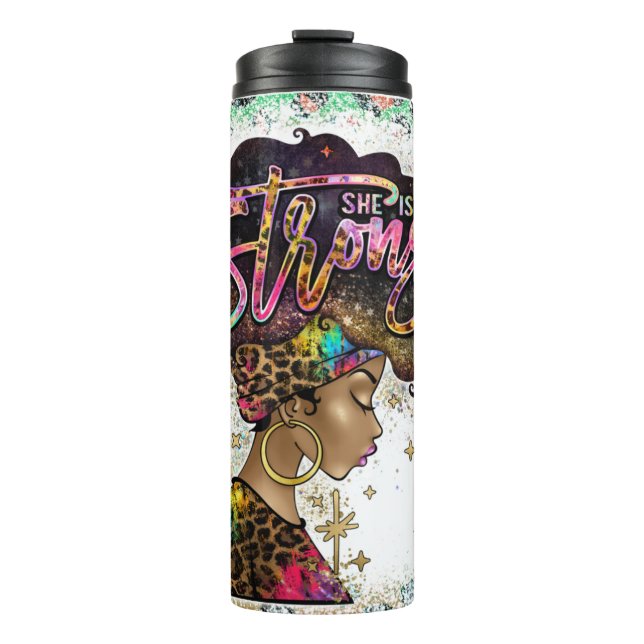 Termo Reina negra Melanin Mujer de piel marrón Sista Mag (Anverso)