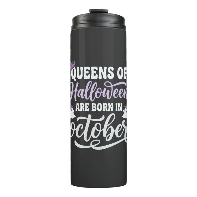 Termo Reinas de Halloween Nacidas en Octubre Cumpleaños (Anverso)