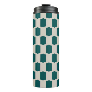 Termo Rejilla de Vieira Azul Teal Profundo Madera Flotan