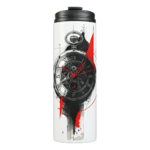 Termo Reloj de Bolsillo Abstracto Trash Polka Taza Térmi