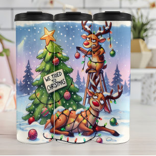 Termo Renos divertidos tratando de Navidades