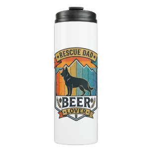 Termo Rescate Papá Amante Cerveza Perro Vintage Atardece