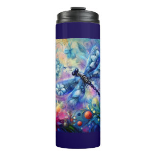 Termo Resumen caprichoso Dragonfly Floral Verde azulado 