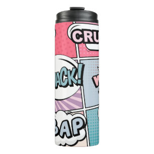 Termo Resumen concepto creativo comic pop art style blan