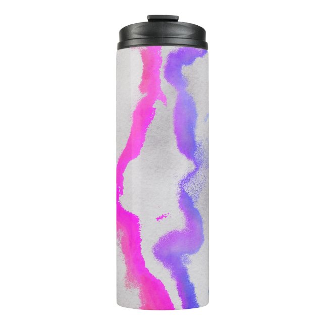 Termo Resumen De Acuarela Púrpura Y Rosa (Anverso)