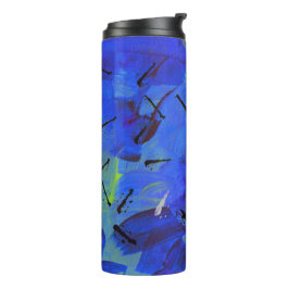 Termo Resumen de arte azul y amarillo de viaje verde Tum