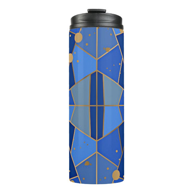 Termo Resumen de diseño azul y oro (Anverso)