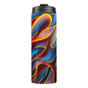 Termo Resumen de flamencos rojos Swirl Blue