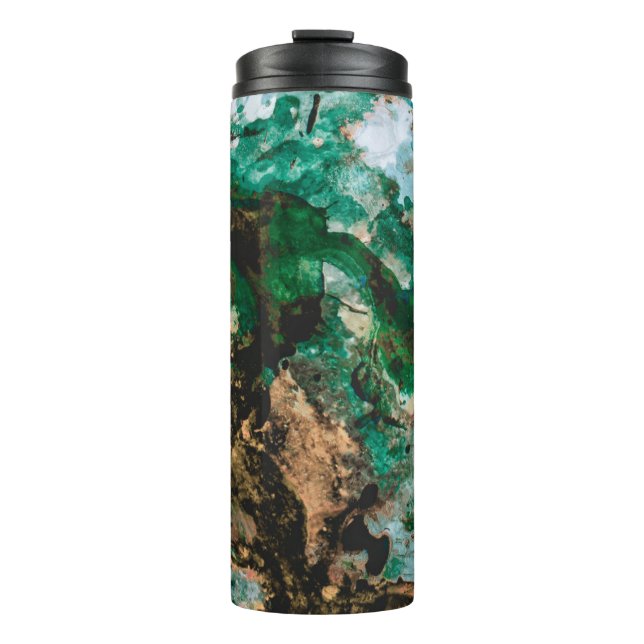 Termo Resumen de Geode de Cristal Verde Moss Agate (Anverso)