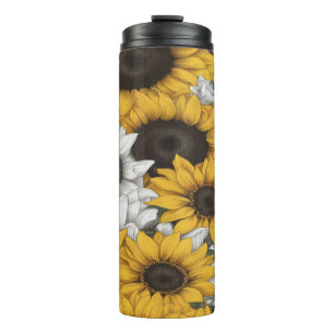 Termo Resumen de girasol amarillo y blanco -