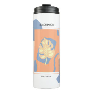 Termo Resumen de la forma de la playa Hoja tropical