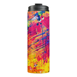 Termo Resumen de pintura de plántulas de color brillante
