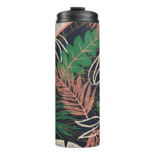 Termo Resumen de un patrón sin fisuras con hojas tropica