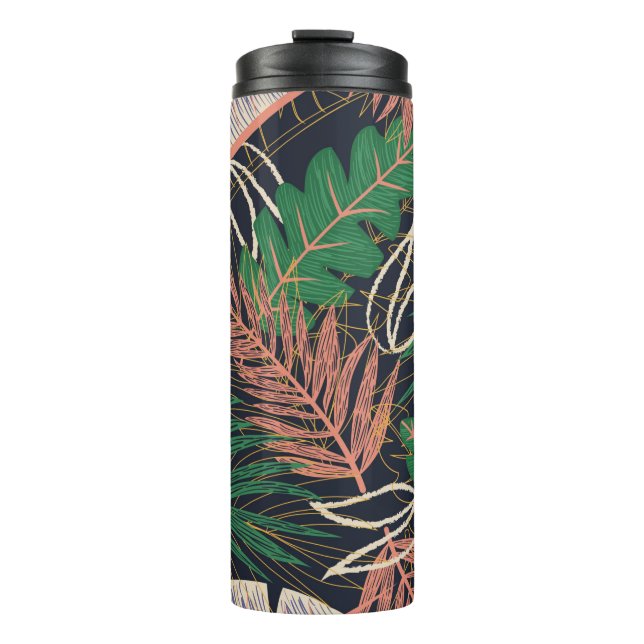 Termo Resumen de un patrón sin fisuras con hojas tropica (Anverso)