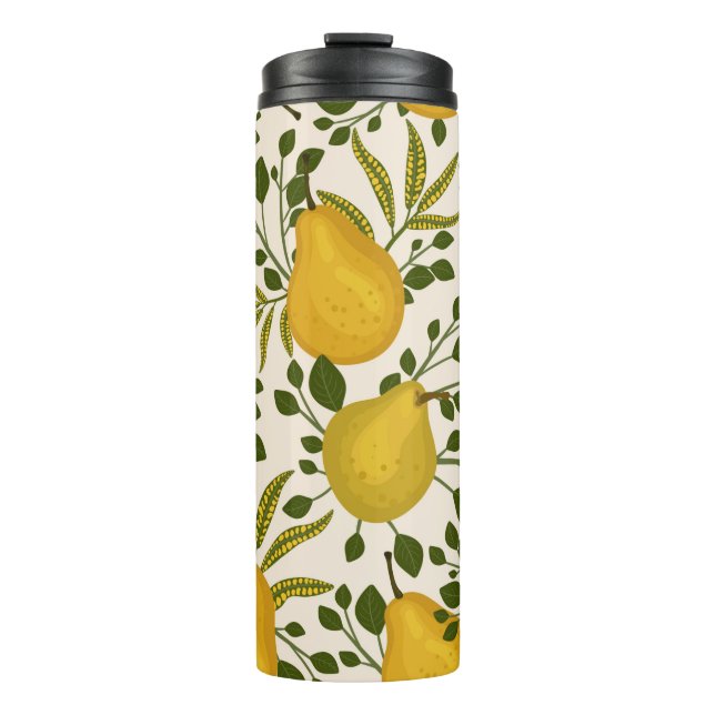 Termo Resumen de un patrón sin fisuras con peras amarill (Anverso)