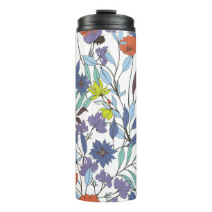 Termo Resumen del patrón de elegancia con fondo floral. 