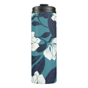 Termo Resumen del patrón de elegancia con fondo floral.