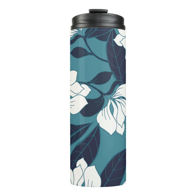 Termo Resumen del patrón de elegancia con fondo floral.  (Anverso)