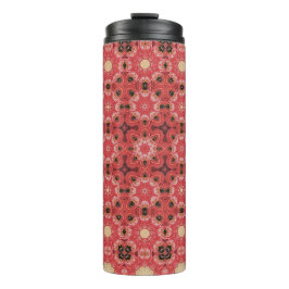 Termo Resumen del patrón floral rojo