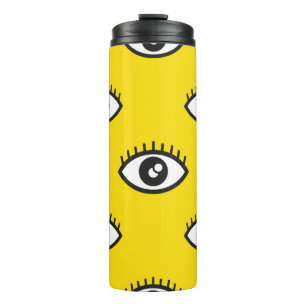 Termo Resumen del patrón transparente de los ojos. Retro
