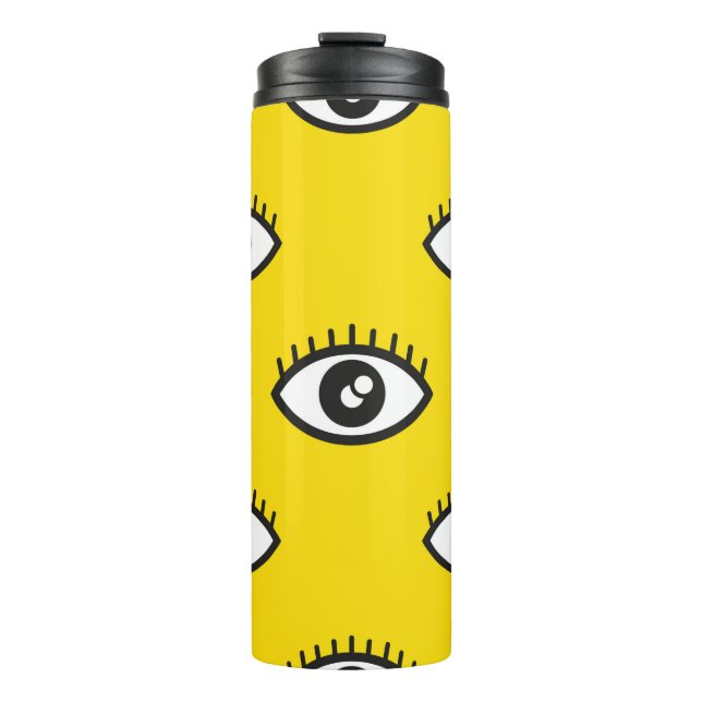 Termo Resumen del patrón transparente de los ojos. Retro (Anverso)