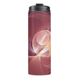 Termo Resumen Elegante Vino Moderno Arte Fractal Rojo