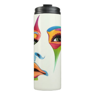 Termo Resumen Face Colorful cool women art