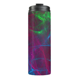 Termo Resumen Flamas fractales rosadas azul morado verde