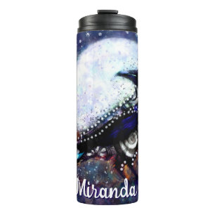 Termo Resumen floral caprichoso Raven Moon Personalizado