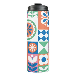 Termo Resumen Floral, Diseño Folclórico Escandinavo.