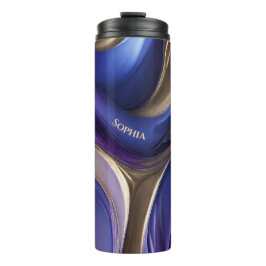 Termo Resumen moderno: azul, morado y oro