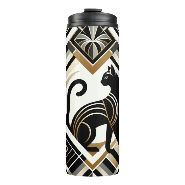 Termo Resumen moderno Tumbler térmico del gato decorativ (Anverso)