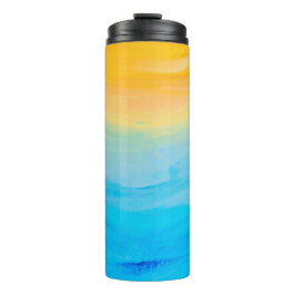 Termo Resumen pintado de amarillo y azul