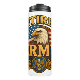 Termo Retired ARMY Design with flag & eagle