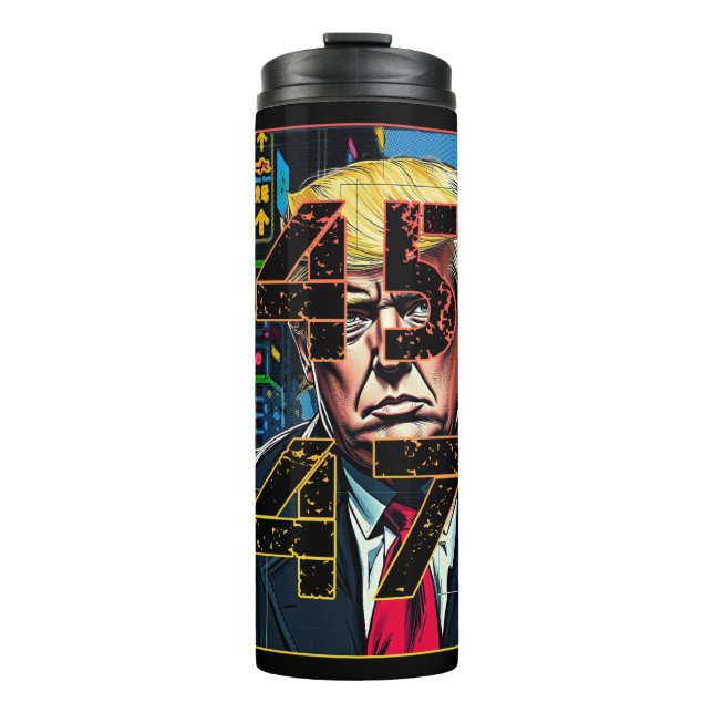 Termo Retrato de arte pop de Trump 45 (Anverso)