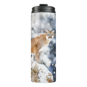 Termo Retrato de vida silvestre de las montañas Cougar W