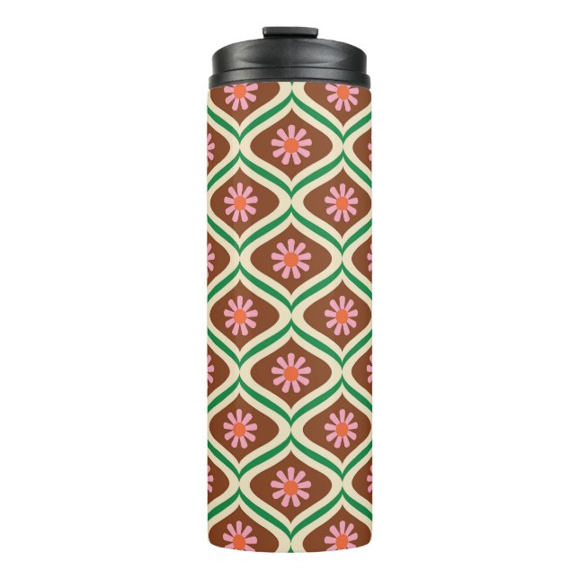 Termo Retro 70: Patrón floral vintage (Anverso)