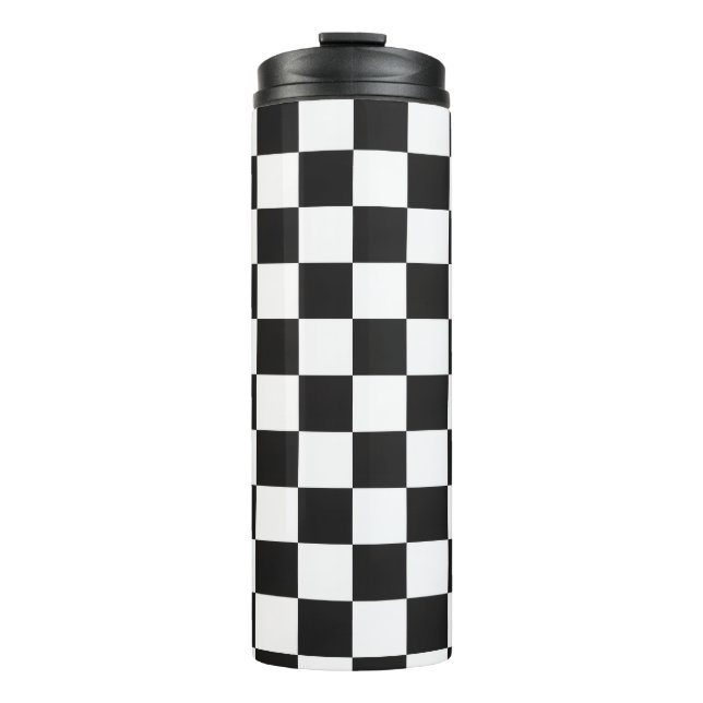 Termo Retro 90s 00s Black and White Checkered Pattern (Anverso)
