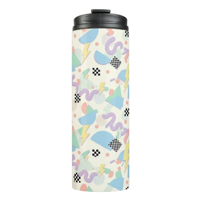 Termo Retro 90s Memphis Aesthetic Pattern Latte Mug (Anverso)