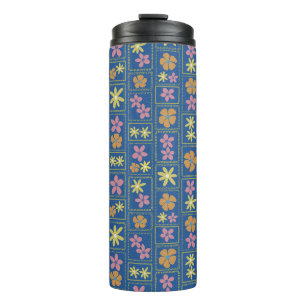 Termo Retro Azul Patchwork Floral