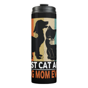 Termo Retro Cat Dog Mom Cat Mama Furmama Puppy Kitty Mot