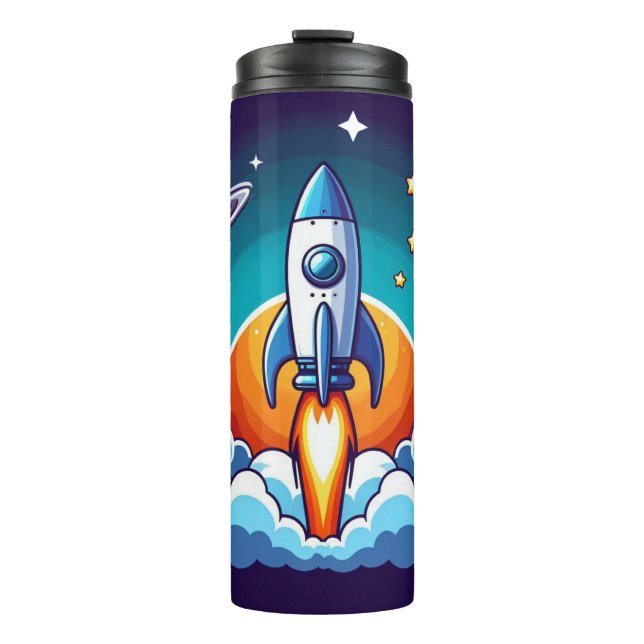 Termo Retro, cohete espacial exterior (Anverso)