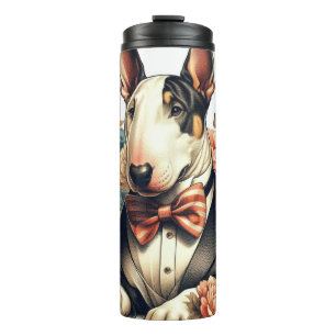 Termo Retro Cute Floral Bull Terrier