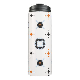 Termo Retro Daisy Floral Vintage Patrón de mano, Mar