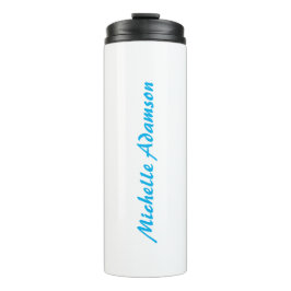 Termo Retro Elegante De Estilo Plain Sky Azul Blanco