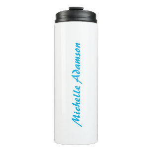 Termo Retro Elegante De Estilo Plain Sky Azul Blanco