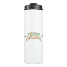 Termo Retro First Grade Back to School Typography