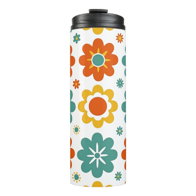 Termo Retro Floral Geométrico Boho de los 70 (Anverso)